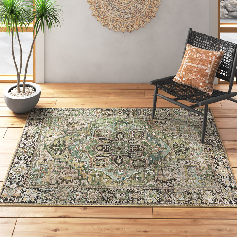 Mistana™ Albion Oriental Black/Green/Ivory Area Rug & Reviews